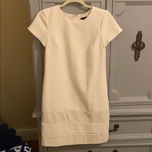 Cream Ann Taylor Dress with Faux Leather
